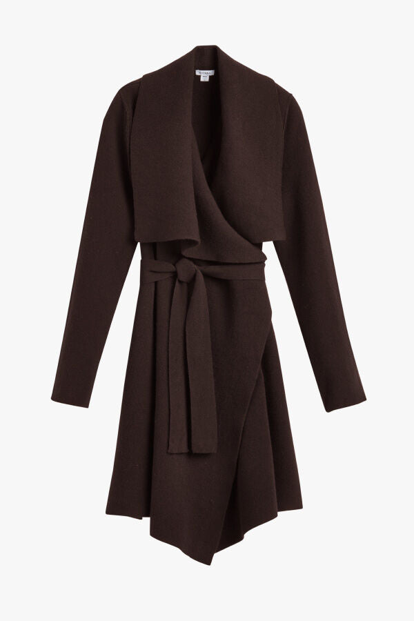 Wool Cashmere Short Wrap Coat (Earlier Version)