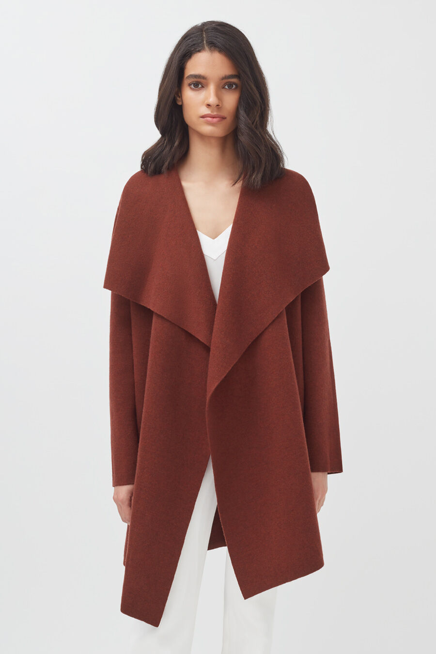 Wool Cashmere Short Wrap Coat (Earlier Version)