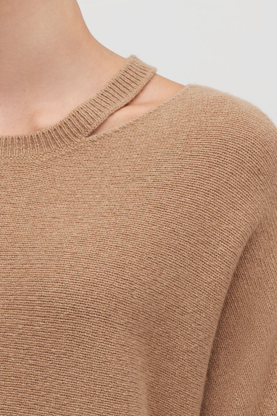 Recycled Cashmere Split-Neck Sweater